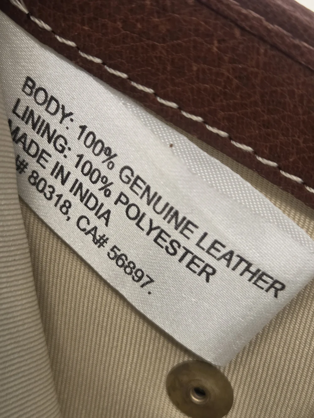 Lucky Brand Tan Leather Wallet with White Stitching